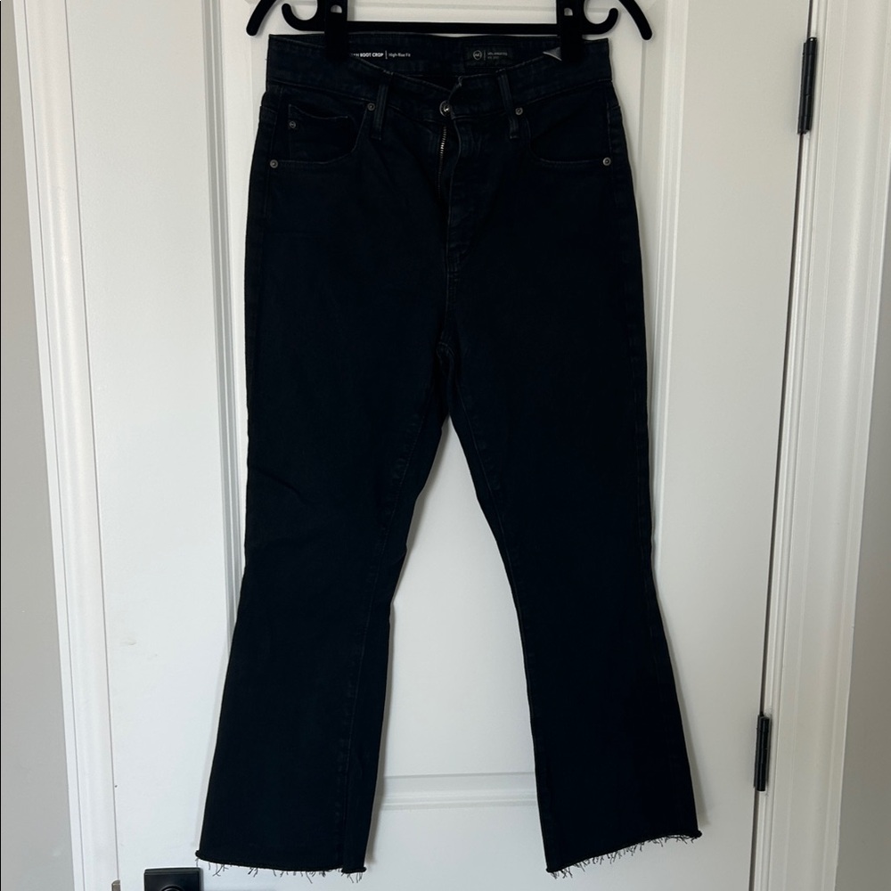 AG Adriano Goldschmied Black Wide Leg Jeans